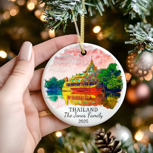 Personlig Thailand Ornament, Thailand Gift Julgransprydnad Keramik