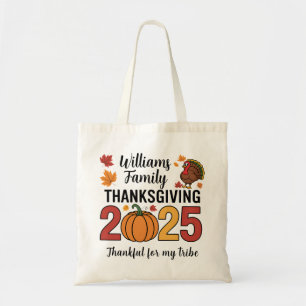 Personlig Thanksgiving 2025 Pumpa Familj Tygkasse