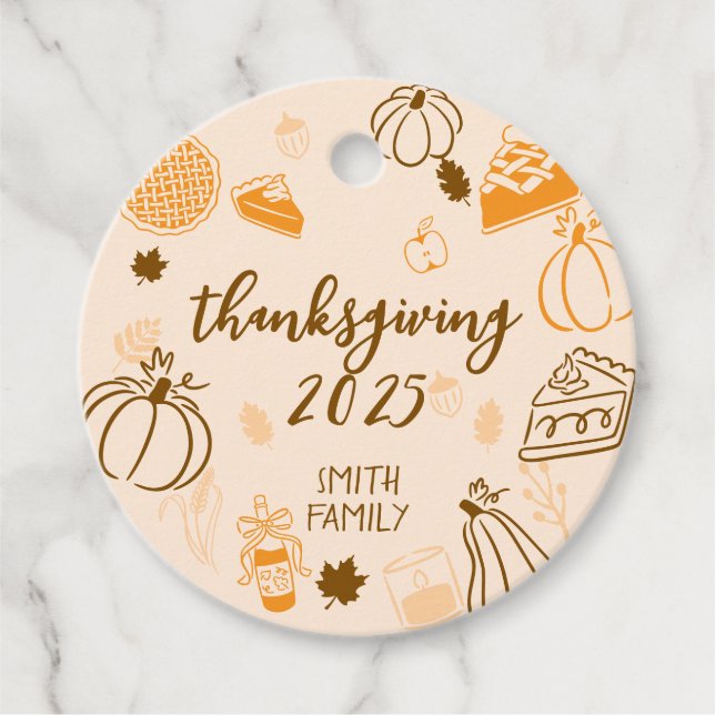 Personlig Thanksgiving - Anpassningsbar - fallskär Gåvor Etiketter (Framsida)