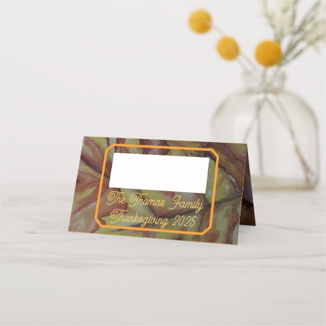 Personlig Thanksgiving Family Place-kort Placeringskort (Framsida)