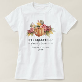 Personlig Thanksgiving Family Reunion Pumpkin T Shirt