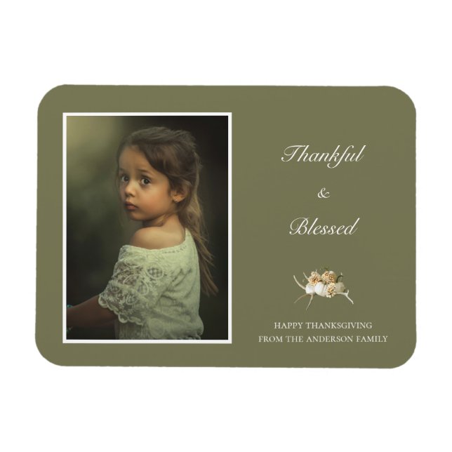 Personlig Thanksgiving-fotografi Magnet (Horisontell)