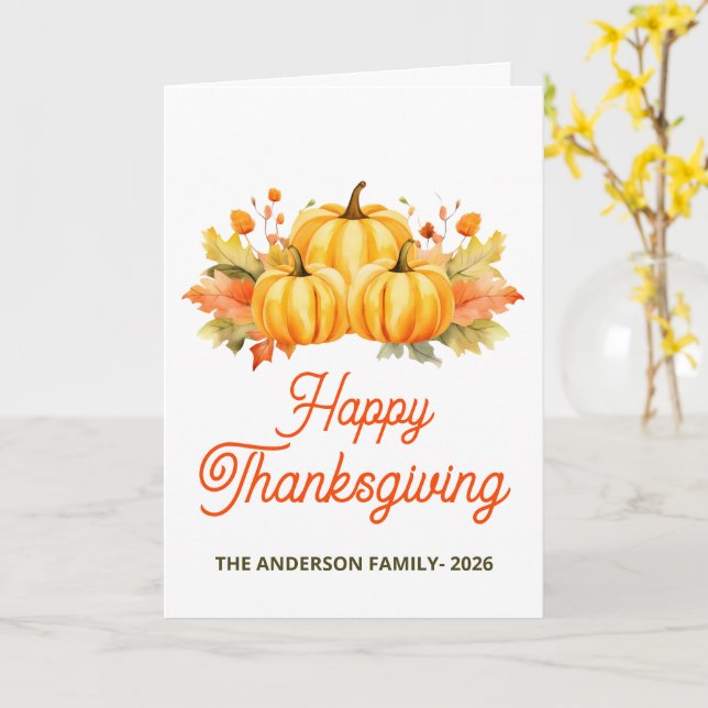 Personlig Thanksgiving Kort (Gul blomma)