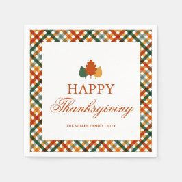 Personlig Thanksgiving Middag Party Napkins Pappersservett