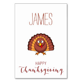 Personlig Thanksgiving Placera kort med Turkiet