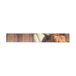 Personlig | Thanksgiving Pumpkins and Wood Etikettband