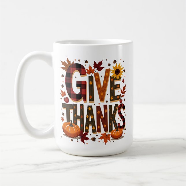 Personlig Thanksgiving - Tack för Ge Kaffemugg (Vänster)