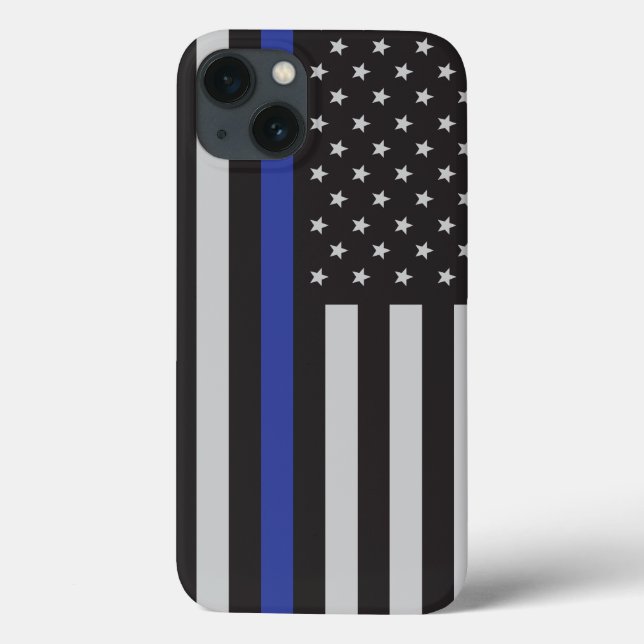 Personlig Thin Blue Line American Flagga (Baksida)