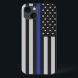 Personlig Thin Blue Line American Flagga<br><div class="desc">Personlig Thin Blue Line Amerikanska Flagga Design for Patriot.</div>