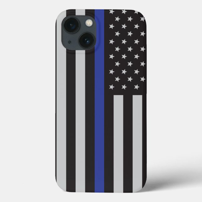 Personlig Thin Blue Line American Flagga (Baksida)