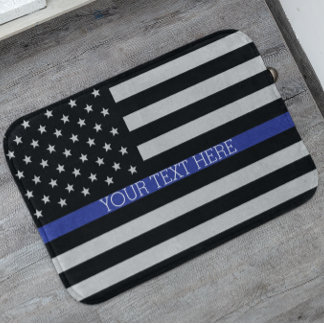 Personlig Thin Blue Line American Flagga Badrumsmatta