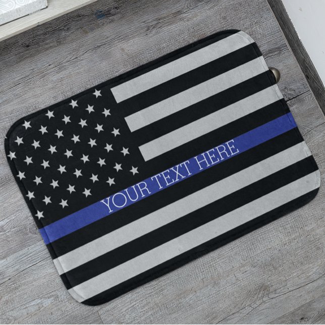 Personlig Thin Blue Line American Flagga Badrumsmatta (Skapare uppladdad)
