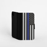 Personlig Thin Blue Line American Flagga Galaxy S4 Plånboksfodral<br><div class="desc">Personlig Thin Blue Line Amerikanska Flagga Design for Patriot.</div>
