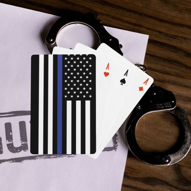 Personlig Thin Blue Line American Flagga Kortlek (Skapare uppladdad)