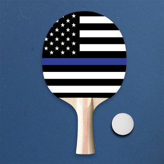 Personlig Thin Blue Line American Flagga Pingisracket