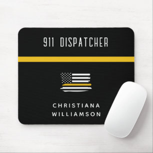 Personlig Thin Guld Line Flagga 911 Dispatcher Musmatta