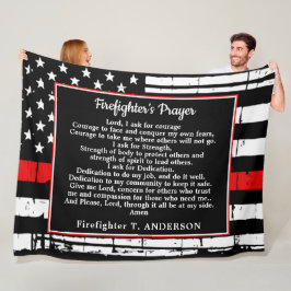 Personlig Thin Red Line Firefighter Prayer Fleecefilt