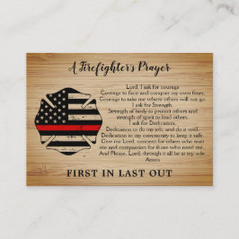 Personlig Thin Red Line Firefighter Prayer Visitkort