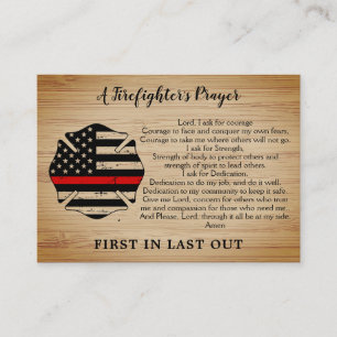Personlig Thin Red Line Firefighter Prayer Visitkort