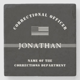 Personlig Thin Silver Line Corrections Officer Stenunderlägg