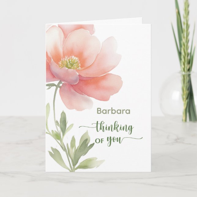 Personlig Thinking of You Upplyftande Blomma Kort (Framsida)