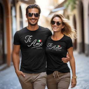 Personlig Ti Amo Script för par T Shirt