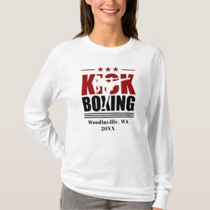 Personlig Tick Boxing Boxer Location Datum Namn T Shirt