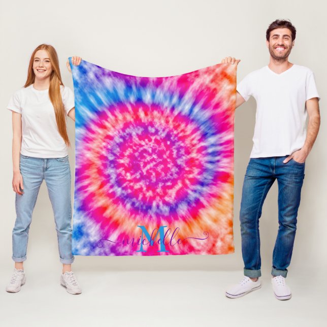 Personlig Tie Dye Fleecefilt (På plats)