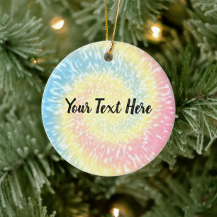 Personlig Tie Dye Hippy Swirl-jul Julgransprydnad Keramik