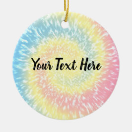 Personlig Tie Dye Hippy Swirl-jul Julgransprydnad Keramik