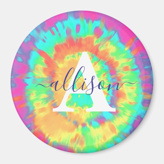 Personlig tie dye  magnet (Framsidan)