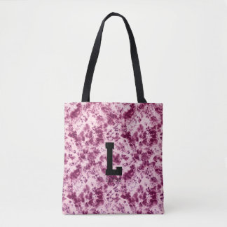 Personlig Tie Dye Monogram Canvas Tote Bag Tygkasse