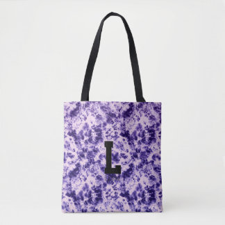 Personlig Tie Dye Monogram Canvas Tote Bag Tygkasse