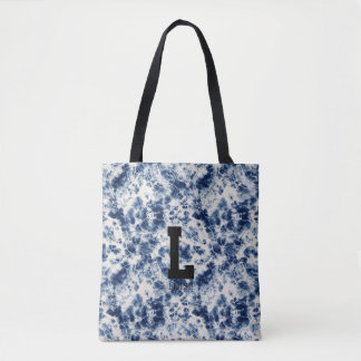Personlig Tie Dye Monogram Canvas Tote Bag Tygkasse