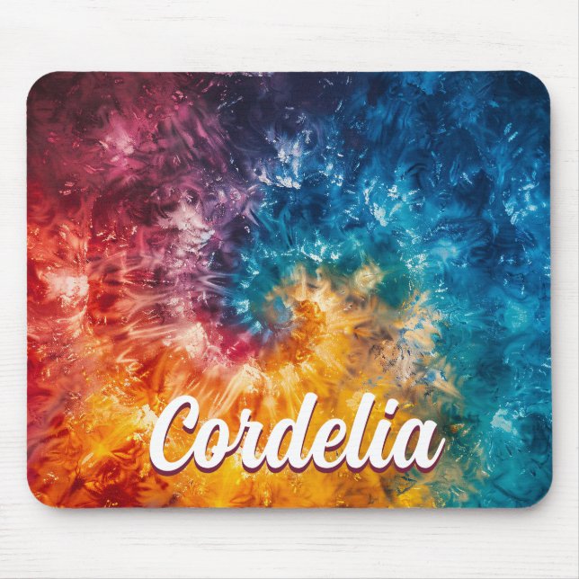 Personlig Tie Dye Mousepad med eget namn Musmatta (Framsidan)