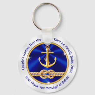 Personlig Tie the Knot Wedding Favors Nautical Nyckelring