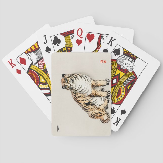 Personlig Tiger Japansk illustration Casinokort (Baksidan)