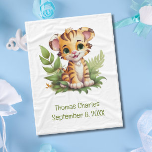 Personlig Tiger Jungle Safari Baby Blanket Fleecefilt