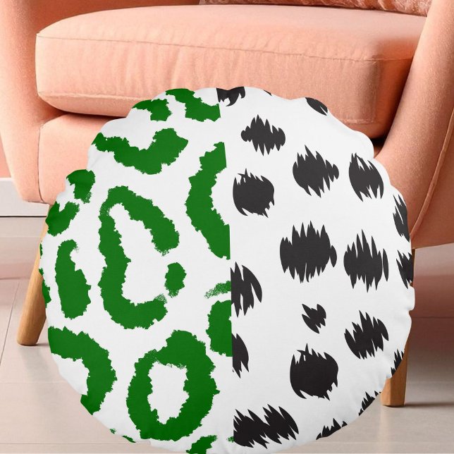 Personlig Tiger Leopard Wildlife Big Cat Print Rund Kudde (Skapare uppladdad)