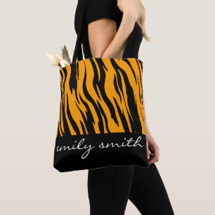 Personlig Tiger Mönster Tote Bag Tygkasse