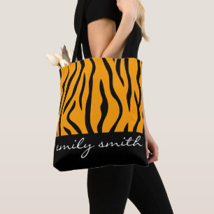 Personlig Tiger Mönster Tote Bag Tygkasse