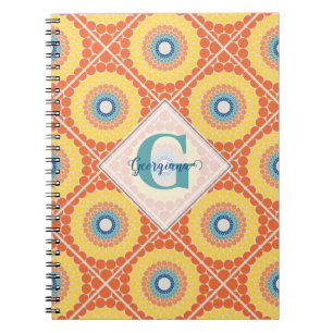 Personlig Tiled Aegean Summer Radiant Mandala Anteckningsbok