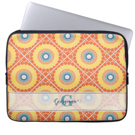 Personlig Tiled Aegean Summer Radiant Mandala Laptop Fodral