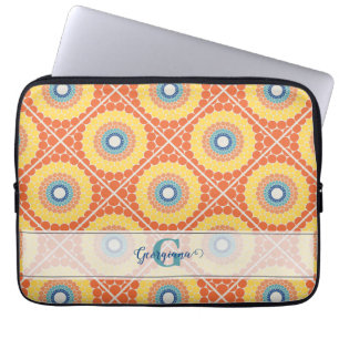 Personlig Tiled Aegean Summer Radiant Mandala Laptop Fodral