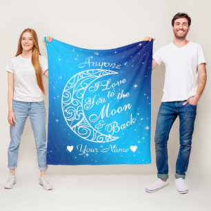 Personlig till Måne och ryggflottan Blanket Fleecefilt