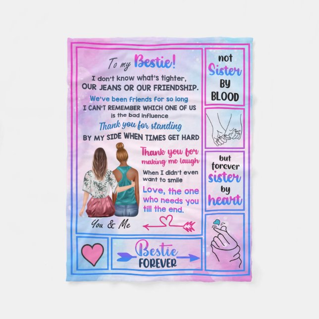 Personlig till min bästa vän-Tack för alla|  Fleecefilt (Framsidan)