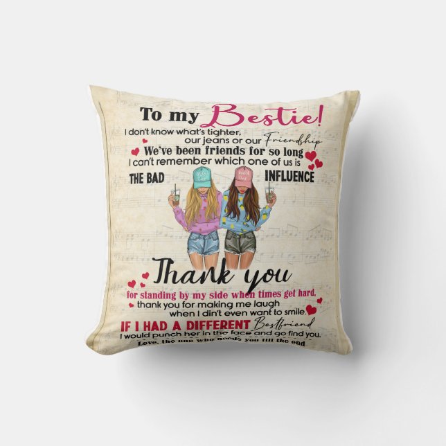 Personlig till min Bestie Blanket Kudde (Framsida)