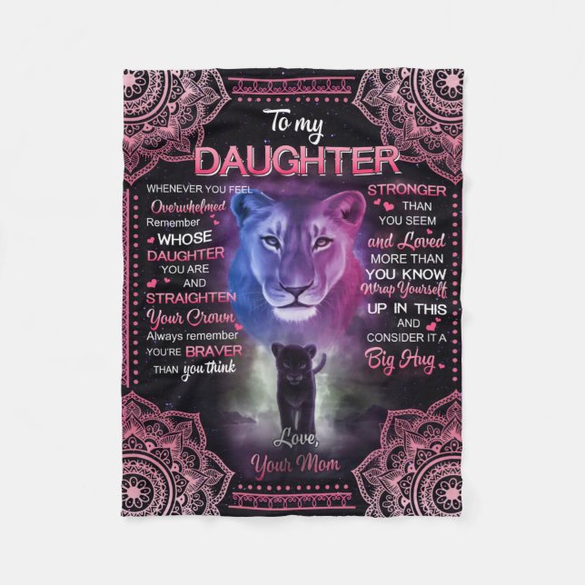 Personlig till min dotter Blanket. Fleecefilt (Framsidan)