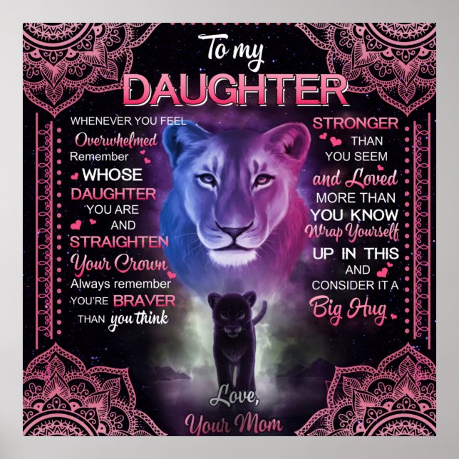 Personlig till min dotter Blanket. Poster (Framsidan)