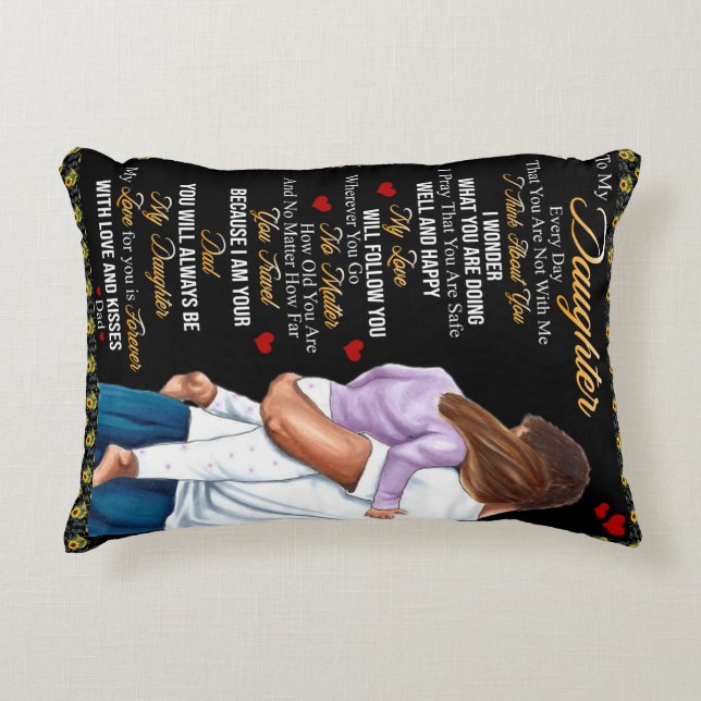 Personlig till min dotter Blanket Prydnadskudde (Framsidan)